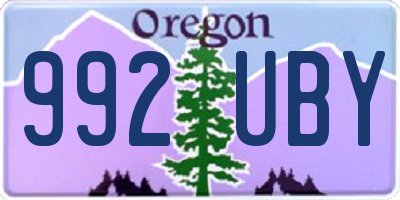 OR license plate 992UBY