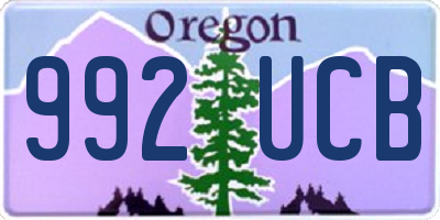 OR license plate 992UCB