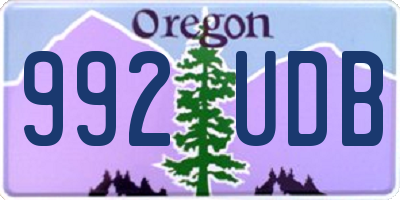 OR license plate 992UDB