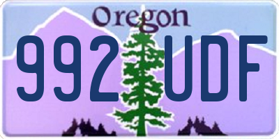 OR license plate 992UDF