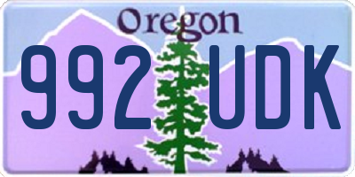 OR license plate 992UDK