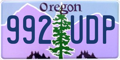 OR license plate 992UDP