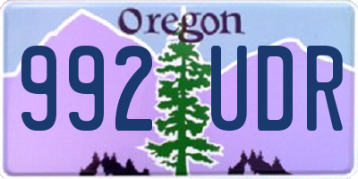 OR license plate 992UDR