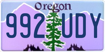 OR license plate 992UDY