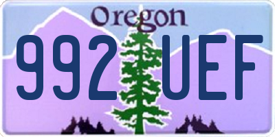 OR license plate 992UEF