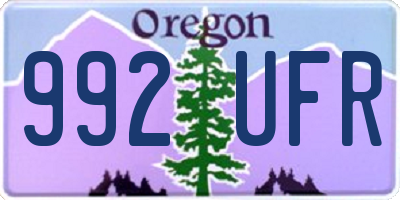 OR license plate 992UFR