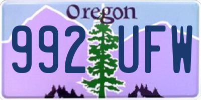 OR license plate 992UFW