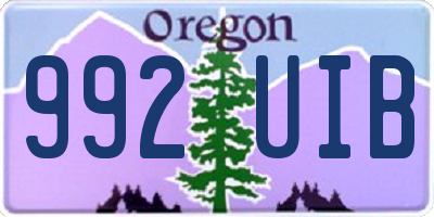 OR license plate 992UIB