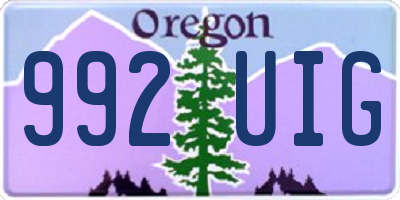 OR license plate 992UIG