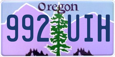 OR license plate 992UIH