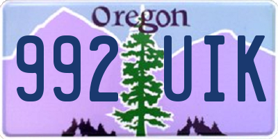 OR license plate 992UIK