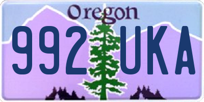 OR license plate 992UKA