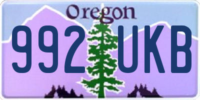 OR license plate 992UKB