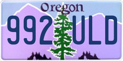 OR license plate 992ULD