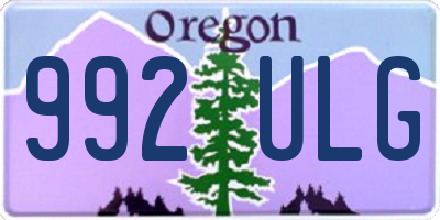 OR license plate 992ULG