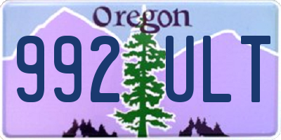 OR license plate 992ULT