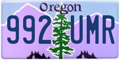 OR license plate 992UMR