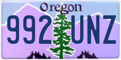 OR license plate 992UNZ