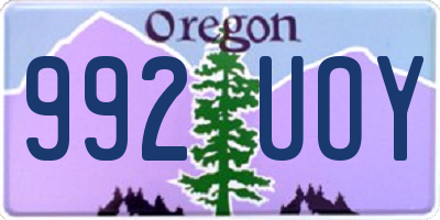 OR license plate 992UOY