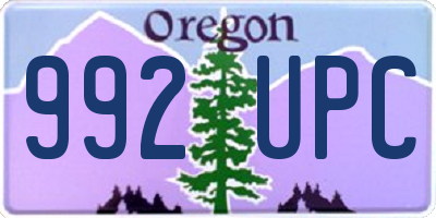OR license plate 992UPC