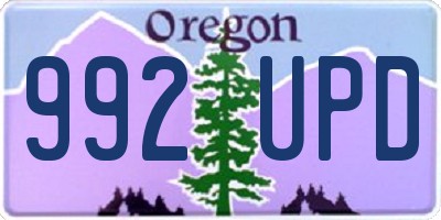 OR license plate 992UPD