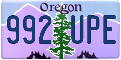 OR license plate 992UPE