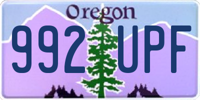 OR license plate 992UPF