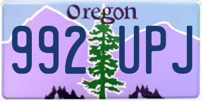 OR license plate 992UPJ