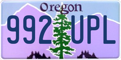 OR license plate 992UPL