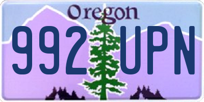 OR license plate 992UPN