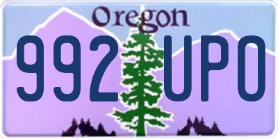 OR license plate 992UPO