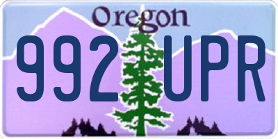 OR license plate 992UPR