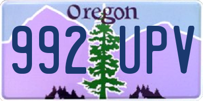 OR license plate 992UPV