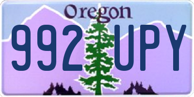 OR license plate 992UPY