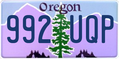 OR license plate 992UQP