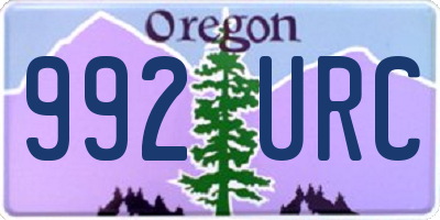 OR license plate 992URC