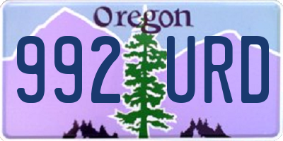 OR license plate 992URD