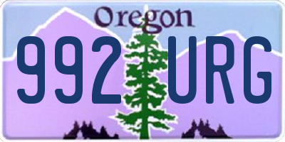 OR license plate 992URG