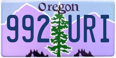 OR license plate 992URI