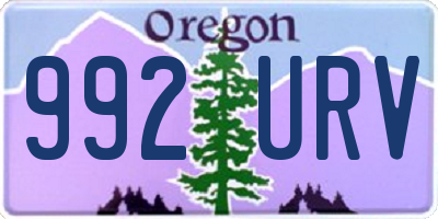 OR license plate 992URV