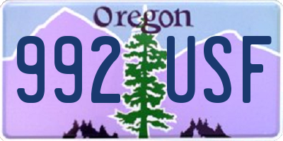 OR license plate 992USF