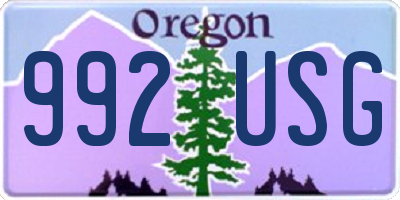 OR license plate 992USG