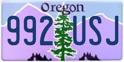 OR license plate 992USJ