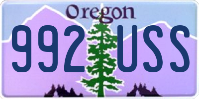 OR license plate 992USS