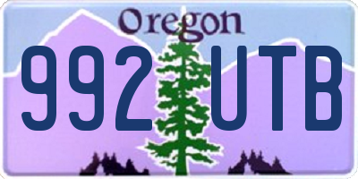 OR license plate 992UTB