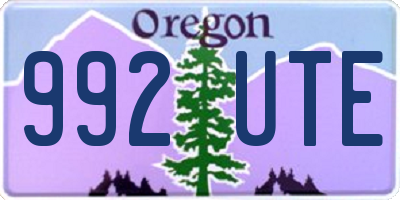 OR license plate 992UTE