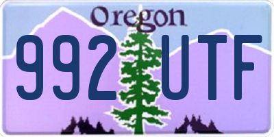 OR license plate 992UTF