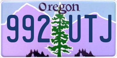 OR license plate 992UTJ