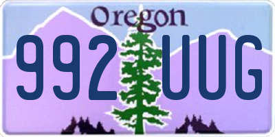 OR license plate 992UUG