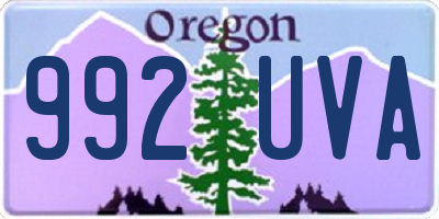 OR license plate 992UVA